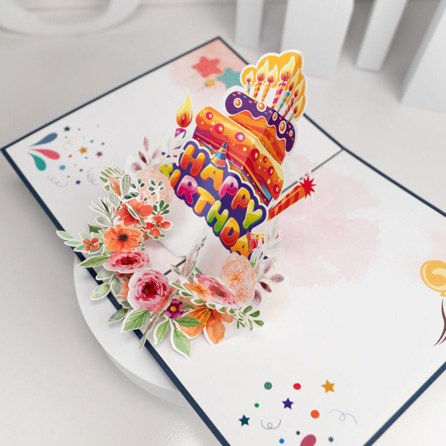 Cake and Candle Birthday Pop-Up Card