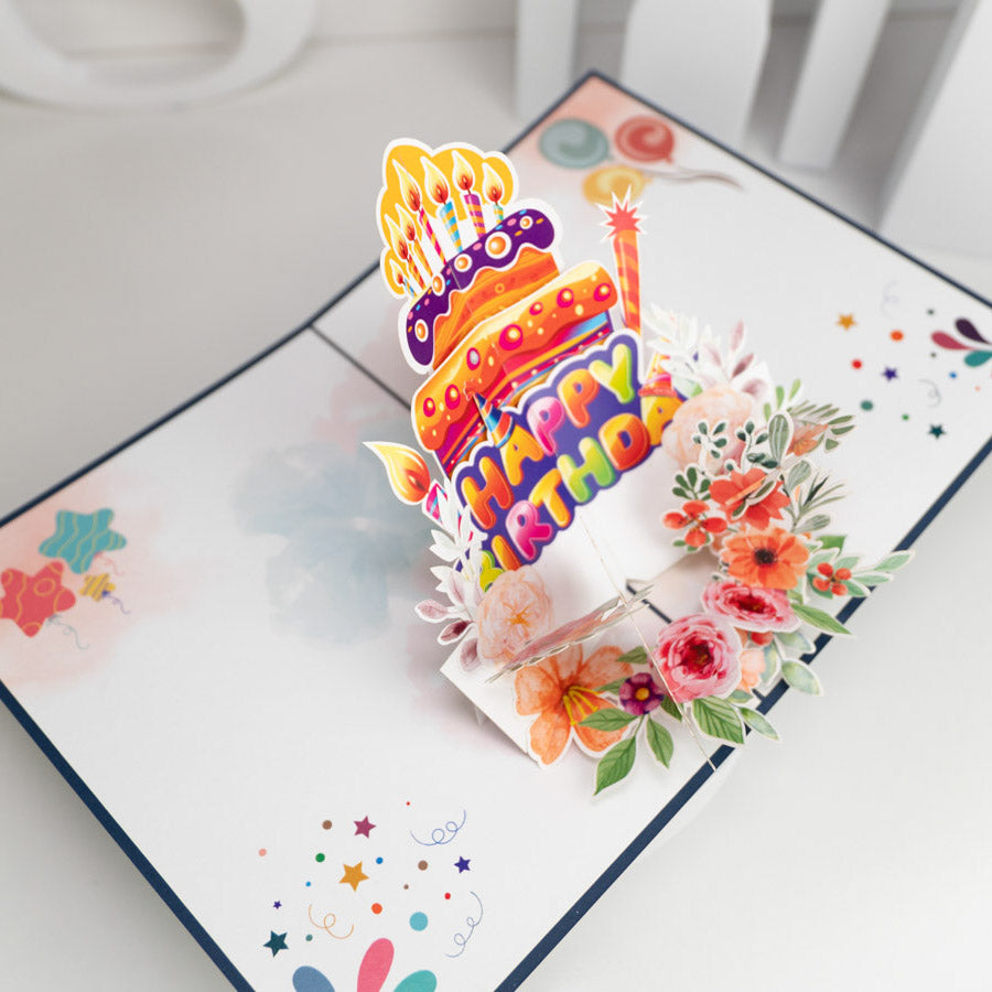 Cake and Candle Birthday Pop-Up Card