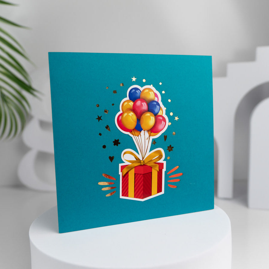 Present Birthday 2-tiered Pop-Up Card