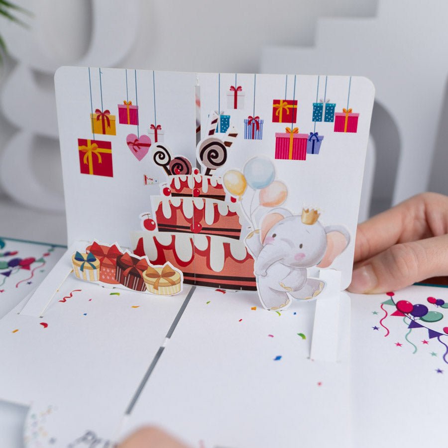 Present Birthday 2-tiered Pop-Up Card