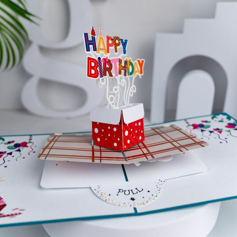Present Birthday 2-tiered Pop-Up Card