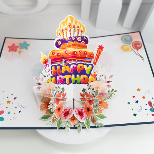 Cake and Candle Birthday Pop-Up Card