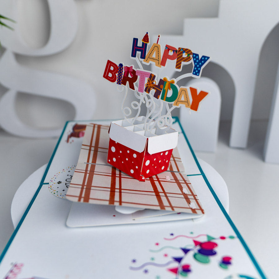 Present Birthday 2-tiered Pop-Up Card