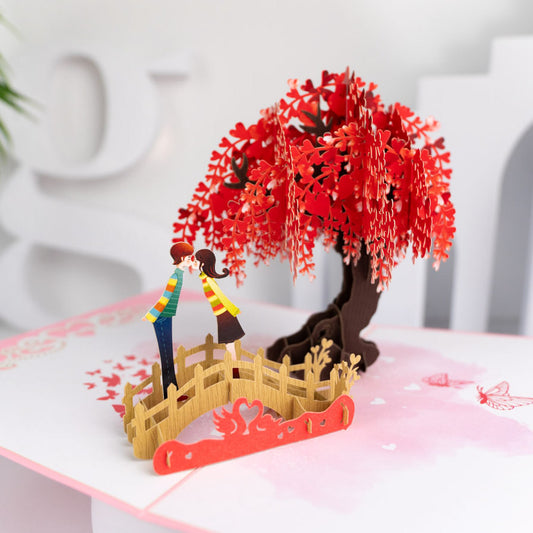 Couple and Love Tree Pop-Up Card